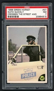 1966 DONRUSS GREEN HORNET #37 "KATO QUICKLY CROSSES" CARD PSA 7 w/BRUCE LEE - Picture 1 of 2