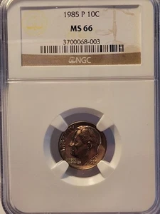 1985 P 10C PROOF ROOSEVELT DIME NGC MS 66 - Picture 1 of 4