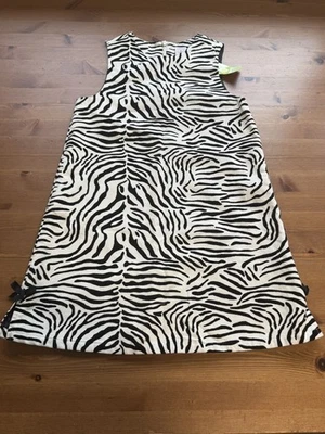 Gymboree Girls 7 Zebra Animal Print Velveteen Lined Dress NWT 2003 Vintage - Image 1 of 4