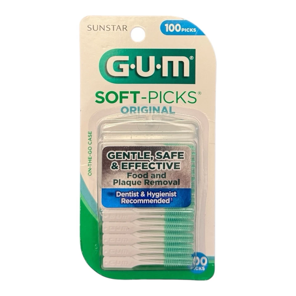 Selecciones dentales originales GUM Soft Picks 10 unidades con estuche On the Go NUEVO Foto 1 de 1