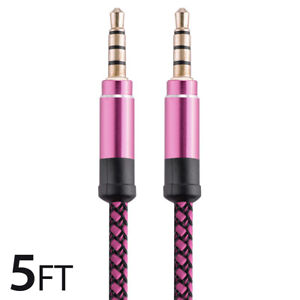 2x 3.5mm Braided Male to Male Stereo Audio AUX Cable Cord For PC iPod CAR iPhone