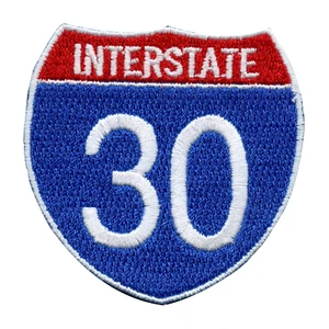 Interstate 30 I-30 Freeway Sign Embroidered Iron On Patch - Picture 1 of 2