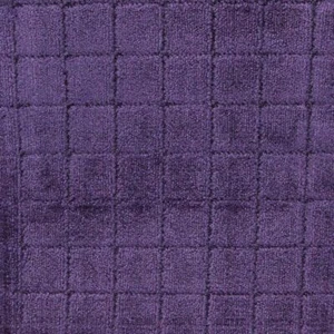 Baker Lifestyles Small Cut Velvet Squares Fabric Purcombe Check Deep Purple 2 yd - Picture 1 of 1