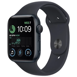 Apple Watch SE (2e génération) 44 mm (GPS) aluminium minuit avec bracelet sport minuit - Photo 1 sur 9