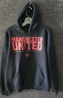 L Manchester United Hoodie Black Vintage - Image 1 of 4