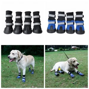 4PCS Pet Dog Shoes Puppy Anti Slip Protective Rain Boots Booties Waterproof Shoe - Picture 1 of 12