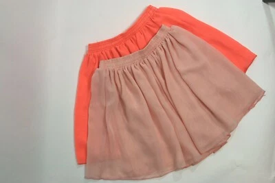 Set Of 2 American Apparel Chiffon Skirt Peach Orange XS / S Extra Small/Small 0 - Image 1 of 4