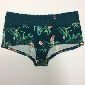 Torrid Women's Jungle Animal Print Boyshort Panties Plus Size 1X Dark Green Lace - Picture 1 of 6