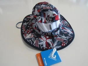 Columbia PFG Mens Super Backcast Booney Red White Navy Hat S/M Nwt - Picture 1 of 6