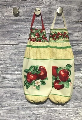 Bolsa de plástico para comestibles soporte para calcetín huerto manzanas y flores rojas brillantes frescas Foto 1 de 3