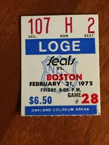 1975 Bobby Orr #248 Goal Ticket Feb. 21 At Seals Vs Boston Bruins Ex Goat ⚾️ - Picture 1 of 3
