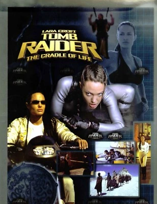 Tomb Raider Inkworks trading cards chase puzzle Uncut Sheet Angelina Jolie M/NM - Image 1 of 2