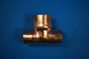 HVAC Copper Fitting Reducing Tee 7/8" x 7/8" x 1-1/8" ID - Picture 1 of 6