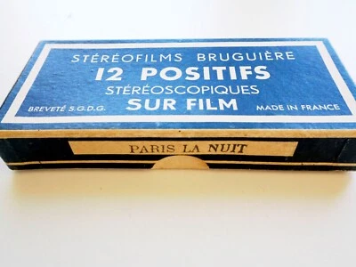 Stereofilms BRUGUIERE "PARIS LA NUIT" Boîte de 12 positifs transparents - Photo 1/3