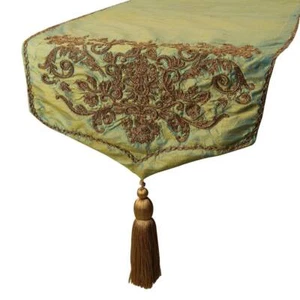 Decorative Table Runner Gold Silk Wedding Décor Elegant Table Décor - Orla - Picture 1 of 10