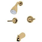 Kingston Brass GKB242 Magellan Tub and Shower Faucet with Two Handles Polishe...