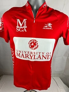 Aussie University of Maryland 1/4 Reißverschluss Radfahren Radfahrer Trikot Shirt Größe Small rot - Bild 1 von 4