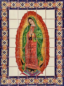 TalaMex Nuestra Señora Virgen de Guadalupe. Mural de azulejos de arcilla Talavera - Imagen 1 de 1