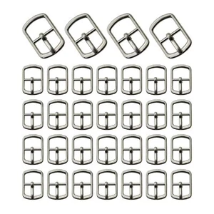 25 Stck. Silber Farbe Metall Einzelne Dorn Schuhschnalle 10 mm Ausweis Vierkantschnalle mit... - Bild 1 von 5