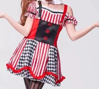 女孩的小丑花式礼服服装包括连衣裙 仅尺寸 8-10 岁 — 第 1/4 张图片