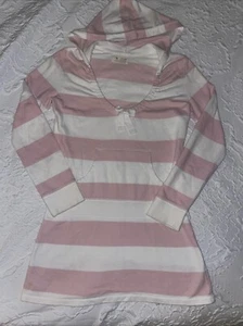Old Navy Tunic Girls L 10-12 Pink Hoodie Sweatshirt Top OR Dress French Terry - Picture 1 of 9