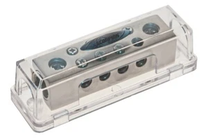 Two 0 Gauge In Eight 8G Out Power Ground Distribution Block Car Audio 1/0G Wire - Picture 1 of 1