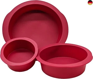 Mlying Silikon Backform Set, 3 Stück Silikon Kuchenform Rund, Antihaft Backform - Bild 1 von 6