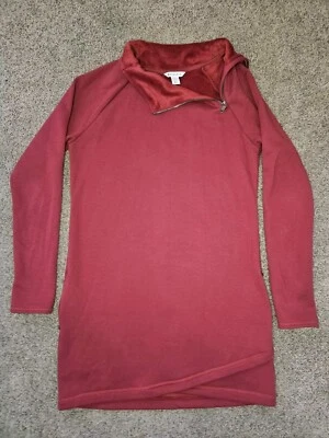 Vestido Athleta Mujer Medio Alto Acogedor Karma Sudadera Bolsillos Rojo Asimétrico  Foto 1 de 4