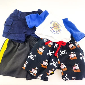 Build A Bear Workshop Boy Clothes Lot of 4 Pirate Shirt & Shorts BABW - Picture 1 of 7