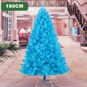 SALE 6FT 1.8M Sky Blue Christmas Tree Xmas Decoration 712PVC Tips Metal Stand - Picture 1 of 4