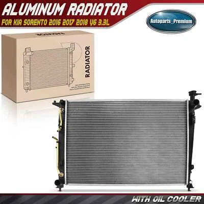 Radiator w/ Oil Cooler for Kia Sorento 2016 2017 2018 V6 3.3L Automatic Trans - Image 1 of 4