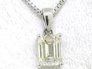 Solitär Diamant Anhänger 750 Weißgold 18Kt Emerald Diamant 1,01ct GIA Zertifikat - Bild 1 von 8