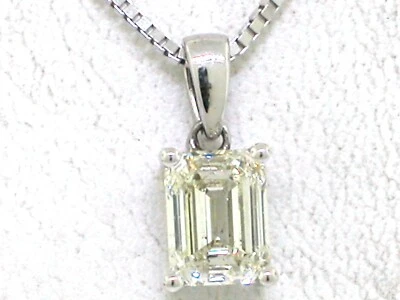 Solitär Diamant Anhänger 750 Weißgold 18Kt Emerald Diamant 1,01ct GIA Zertifikat - Bild 1 von 4