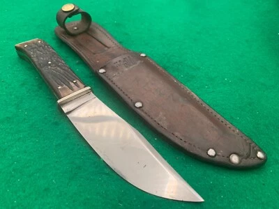 1923-1937 UNION CUT CO - KABAR Beautiful BONE HUNTER RARE KNIFE SHEATH - Image 1 of 4