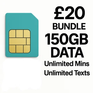 150GB Data + Unlimited UK Mins & UNLIMITED Texts 5G EE Network SIM. NO CONTRACT - Picture 1 of 10