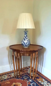 Vintage Reproduction Nest Of Three Side Tables Piecrust Edge Queen Anne Legs - Picture 1 of 6