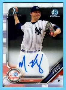Michael King 2019 Bowman Chrome 1st Year Prospect Autograph San Diego Padres - Picture 1 of 2