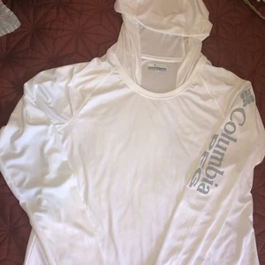 Columbia PFG Fishing Mens Long Sleeve White Hooded Shirt Size XL - Picture 1 of 6