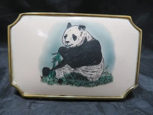 BTS HEBILLA DE CINTURÓN DE LATÓN MACIZO COLECCIÓN DE DISEÑADORES POR DOYLE YANCEY PANDA BEAR - Imagen 1 de 10