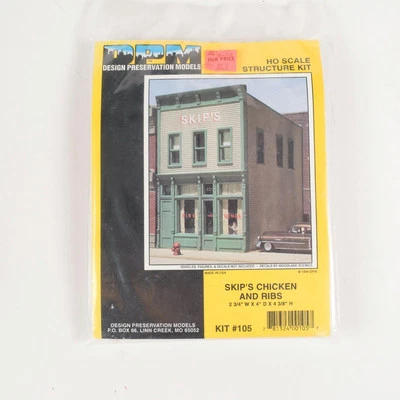DPM HO Scale Skip's Chicken and Ribs 2-Story Building Structure Kit 105 (A) - Image 1 of 4