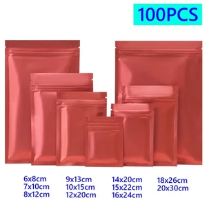 Druckverschlussbeutel ZIP-Beutel Rot Aluminium Folienbeutel  Verschlussbeutel - Picture 1 of 6