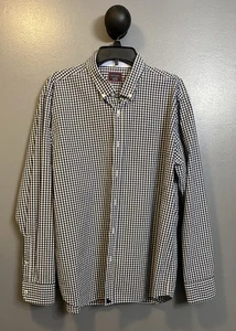 Untuckit Shirt Long Sleeve Mens Blue Plaid Button Up XLarge Wrinkle Free Casual  - Picture 1 of 9