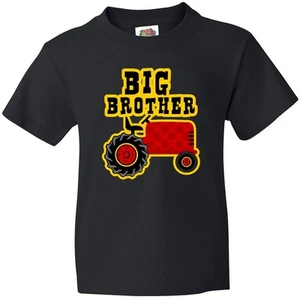 Inktastic Red Tractor Big Brother Youth T-Shirt Farm Cute Dot Pinkinkartkids For - Picture 1 of 4