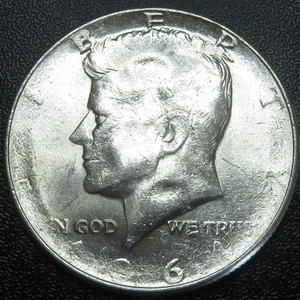 1964 Kennedy Half dollar error Major Struck thru error DRAMATIC strike through - Picture 1 of 6