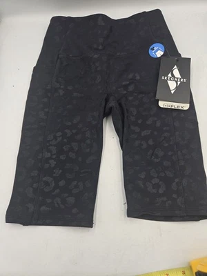 Skechers Goflex Side Pocket Bike Shorts Womens XS Black Leopard - Image 1 of 4