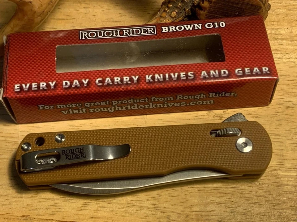 Navaja de bolsillo Rough Rider G10 bronceada con bloqueo deslizante de 4" RR2719 Foto 1 de 4