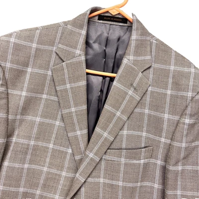 Blazer Jos A Bank Reserve Para Hombres 41 Regular Gris Ventana Seda Lana Dos Botones Foto 1 de 4