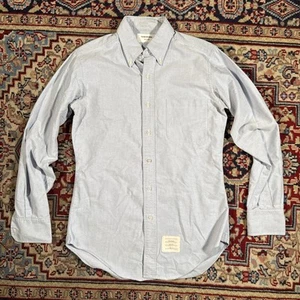 THOM BROWNE Shirt Mens 2 Medium Oxford Blue USA Designer - Picture 1 of 7