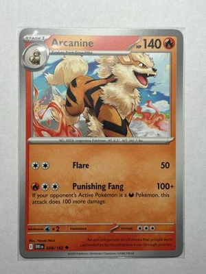 Arcanine 028/182 English Destined Rivals Rare NM In Hand - Image 1 of 2