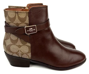 Coach Stivaletto Donna Dean Noce/Cachi Pelle Firmato (CC627) Taglia 8 B - Foto 1 di 11
